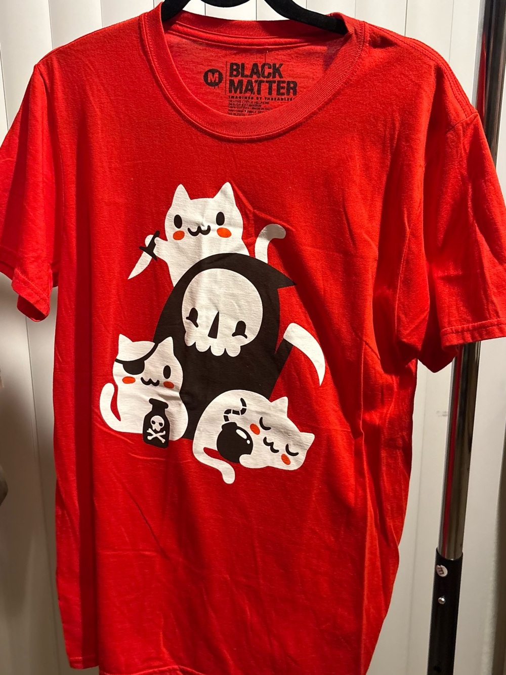 Hot Topic Red Cat Skull Graphic Tee